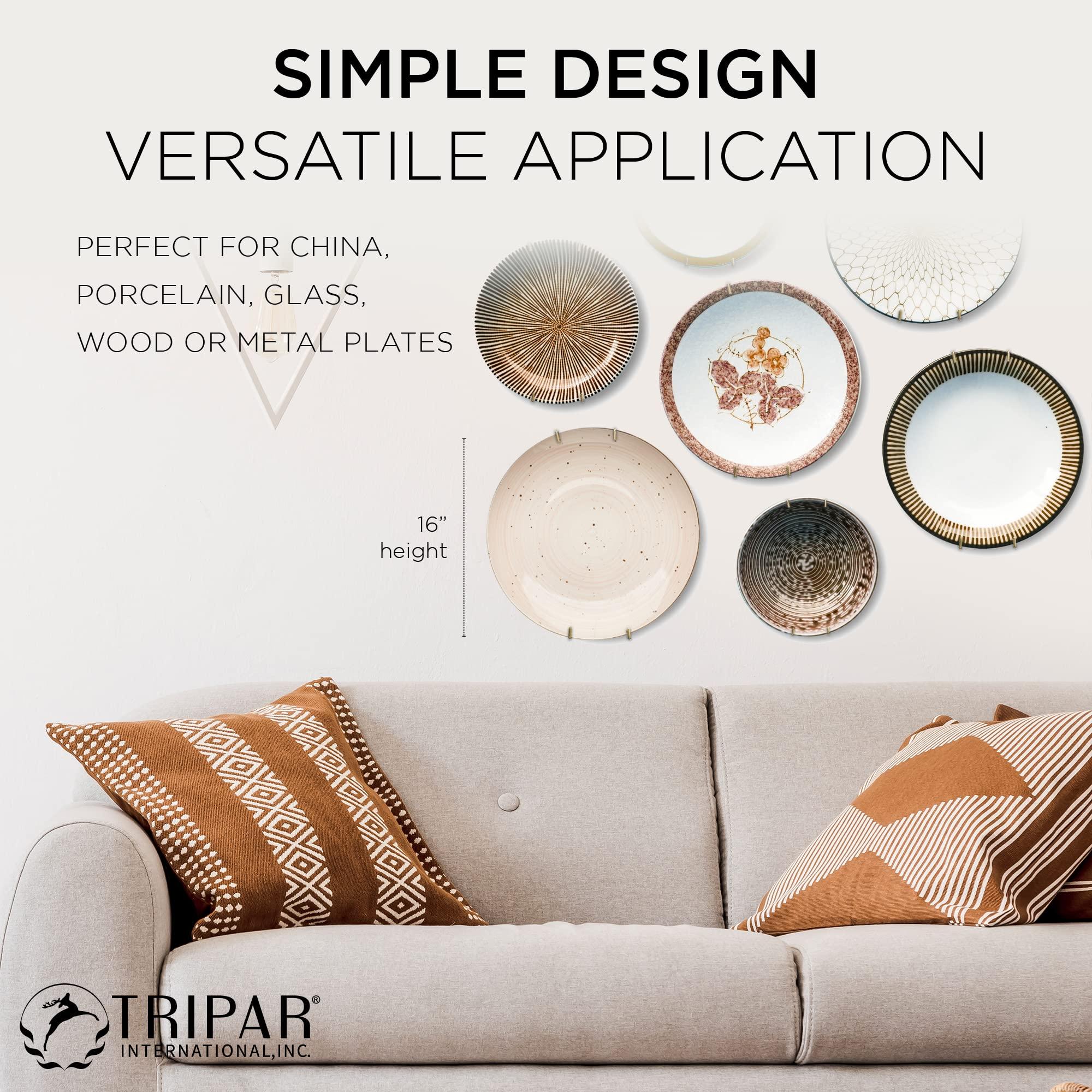 TRIPAR Tripar Wall Plate Hanger, Brass Wire (15-30 Inch), Durable, Flexible Coils Conform to Most Plates, Holds Up to 5lbs on Wall