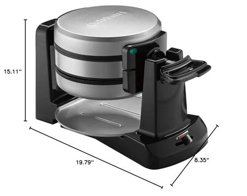 Cuisinart Cuisinart WAF-F40 Double Flip Belgian Waffle Maker Black/Stainless Bundle with 1 YR CPS Enhanced Protection Pack