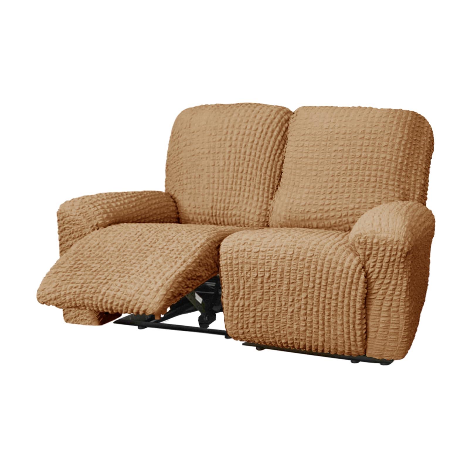 CACXKEP CACXKEP Jumbo Recliner Slipcover Electric Recliner Chair Covers Double Recliner Cover Lift Chair Covers for Electric Recliner,Almond,2