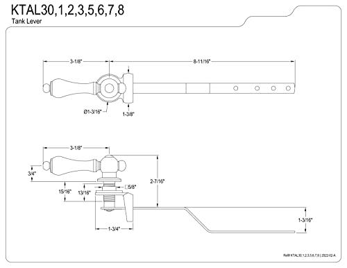 Kingston Brass Kingston Brass KTAL35 Restoration Tank Lever, Oil Rubbed Bronze,3-Inch Handle Length , Oil-Rubbed Bronze