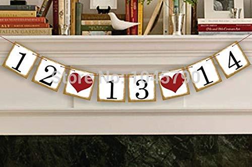 Rarido Rarido 1 X New Golden Side Customized Date Bunting Banner Save The Date Wedding Sign Birthday Decoration Supplies - (Color: Red MRMRS)