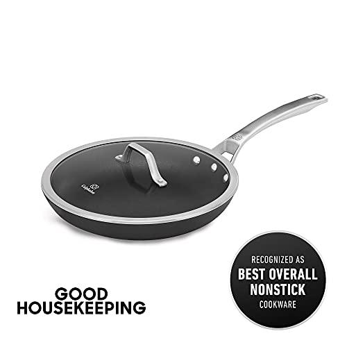 Calphalon Calphalon Nonstick Frying Pan with Lid and Stay-Cool Handles, Dishwasher and Metal Utensil Safe, PFOA-Free, 12-Inch, Black