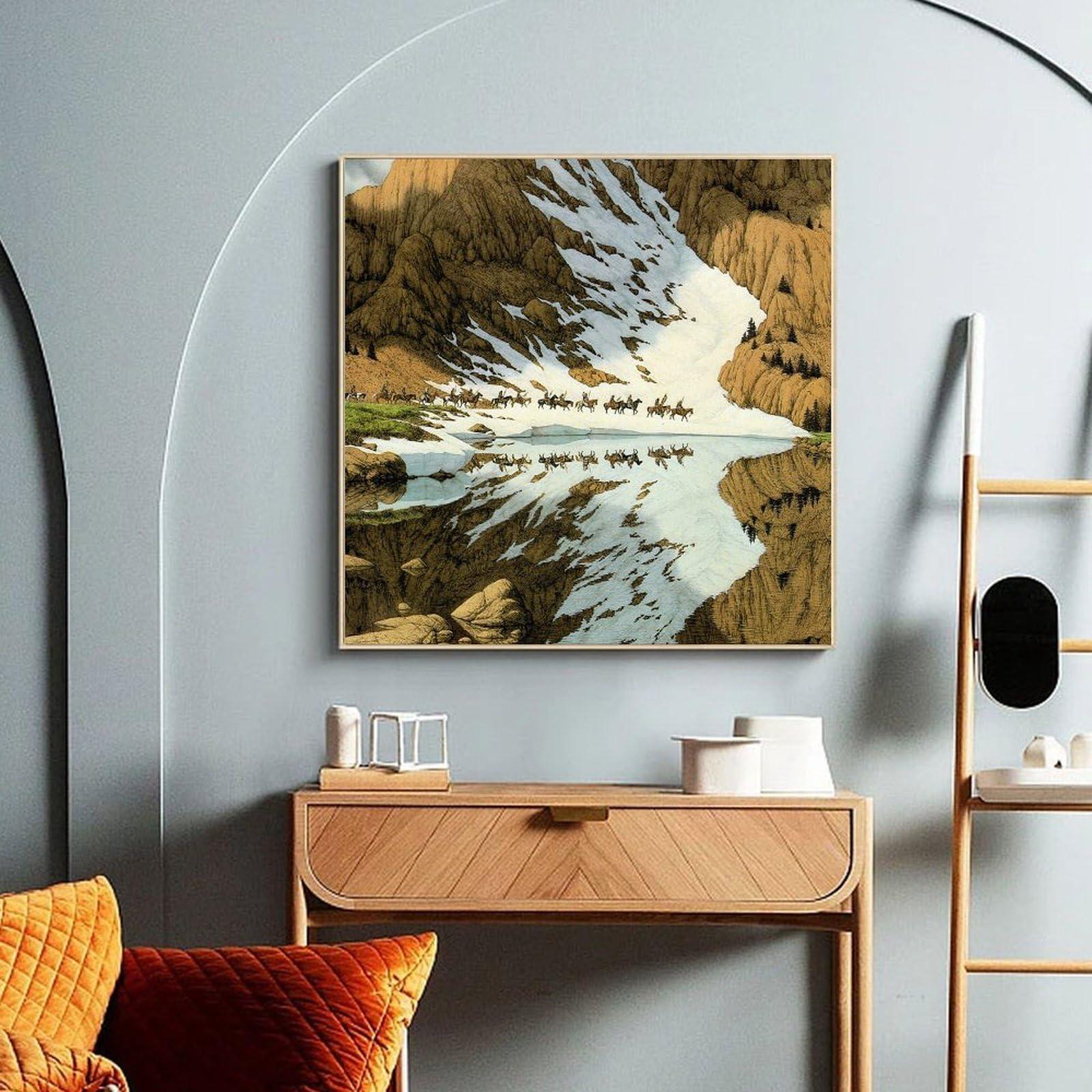 CULPRT Famous Bev Doolittle Modern Art Posters (8) Wall Poster Art Canvas Printing Gift Office Bedroom Aesthetic Poster 16x16inch(40x40cm) Frame-style