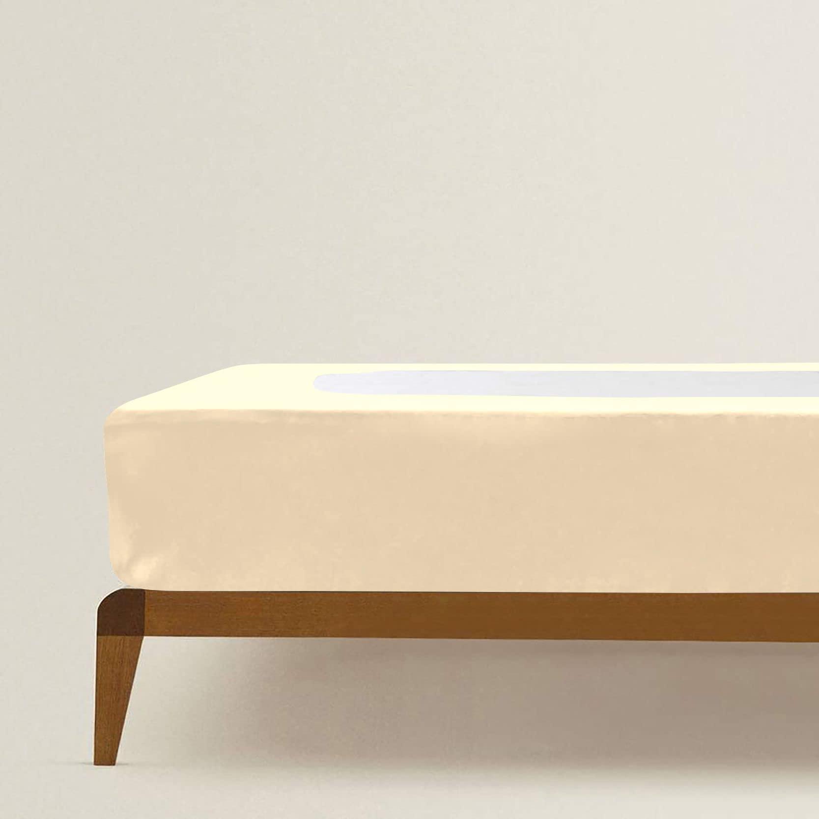 Kings Loft Kings Loft StretchWrap Box Spring Cover - 100% Egyptian Cotton, 1000 Thread Count, Wrap Around 4 Sides Bed Skirt for Hotel & Home, Fits Box Springs up to 28 Inch - TwinXL, Ivory