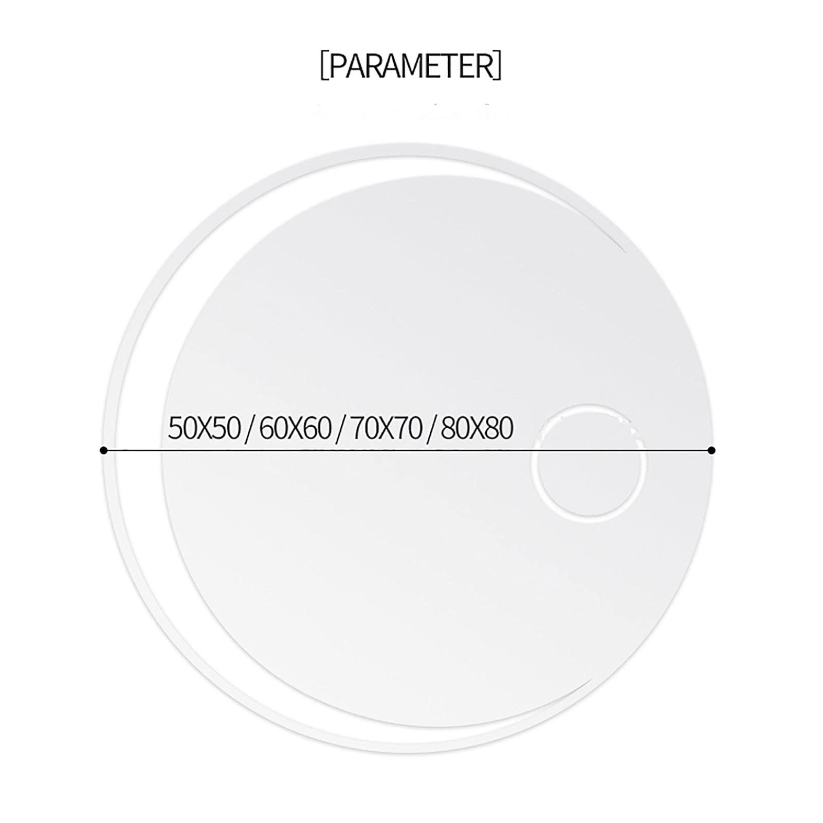 WXZX LED Round Mirror Bathroom Vanity Mirror Lighted Makeup Mirror with Lights and Magnifier Circle Moon Wall Mounted Mirror, Dimmable, for Washroom, Entryway, Living Room, Vanity Mirror and More