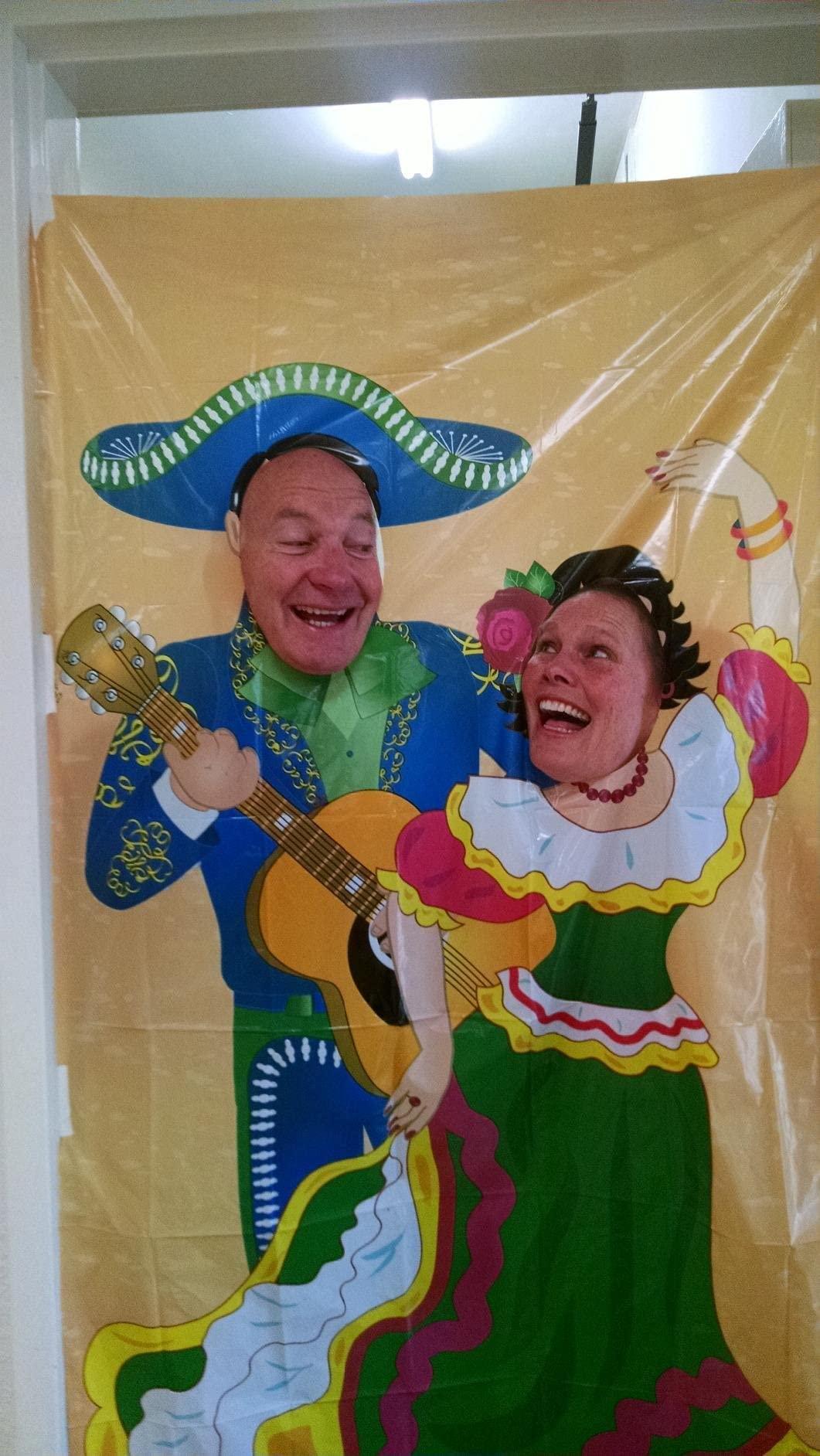Fun Express Fiesta Couple Photo Booth Door Banner for Cinco de Mayo - 6 feet tall - Party Decor | Fiesta |