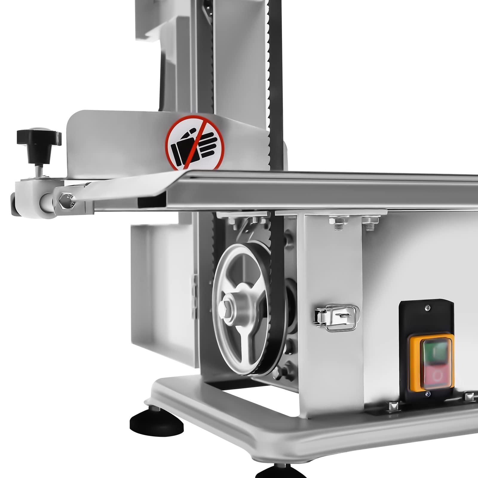 RENFANSHOP 650W Electric Meat & Deli Slicer,110V 60HZ Electric Bone Saw, Adjustable Slice Thickness Stainless Steel Blades & Safe Non-Slip Feet