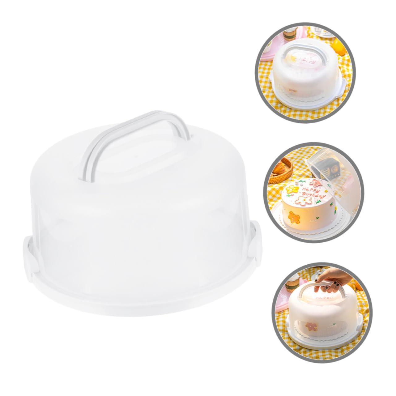 KITANDOVE KITANDOVE Handheld Cake Carrier Box 10 inch Birthday Cake Storage Box Reusable Cake Box