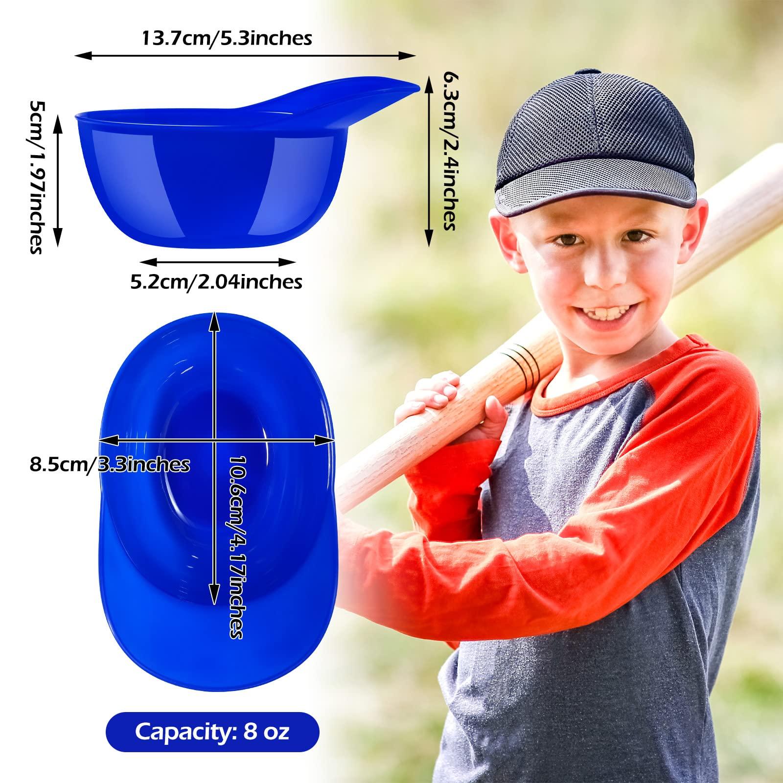 RONRONS RONRONS 12 Pieces Baseball Helmet Ice Cream Bowls 8 oz Mini Baseball Cap Snack Bowls Plastic Sundae Bowl Kids Chip Cups for Party Dessert Supplies