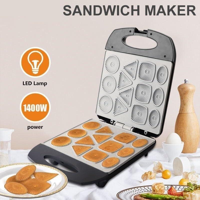 CParts Electric Cookie MakerWaffle Makers & IronsHousehold Biscuit Machine Scones Breakfast Machine Waffle Cake Baking Pan,Makes 13 Cookies Per Operation