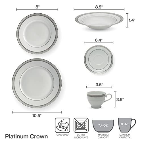 Mikasa Mikasa Platinum Crown 40-Piece Dinnerware Set, Service for 8