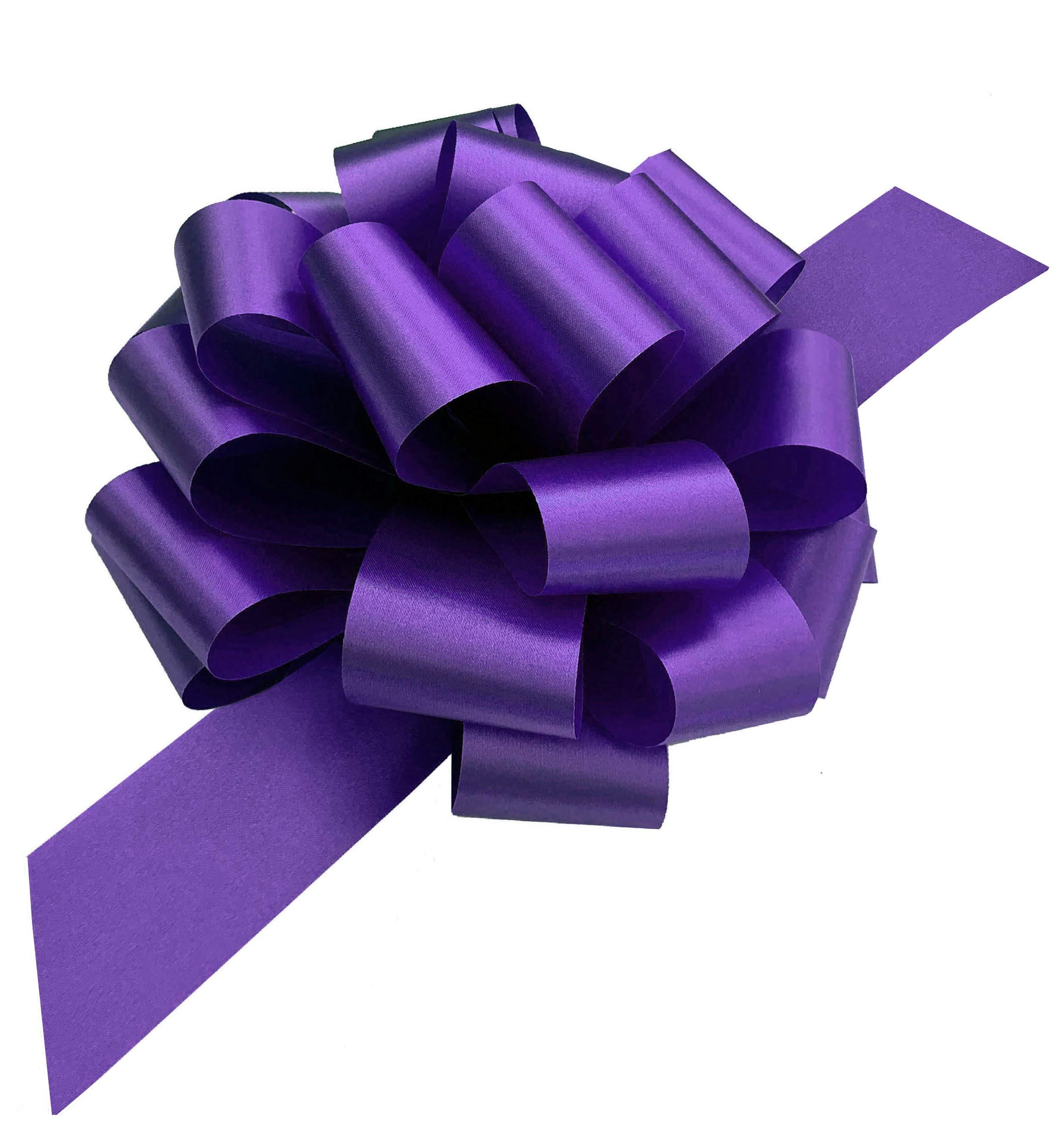 GiftWrap Etc. Large Purple Ribbon Pull Bows - 9\" Wide, Set of 6, Valentine\'s Day, Mardi Gras, Easter, Spring, Big Bows for Gifts, Gift Basket, Cancer Awareness, Birthday, Fundraiser, Christmas