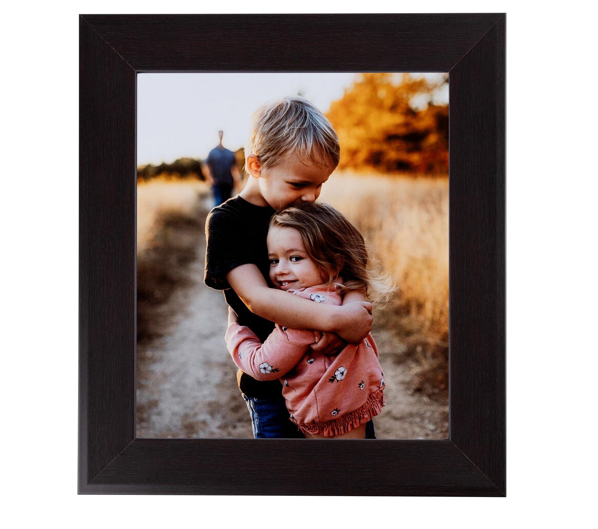 ArtToFrames ArtToFrames 23x34 Inch Brown Picture Frame, This 1.11 Inch Custom Wood Poster Frame is Sloped Dark Walnut - Comes with Economy Acrylic and Corrugated Backing (2WOMC-BWPF04-1241-23x34)