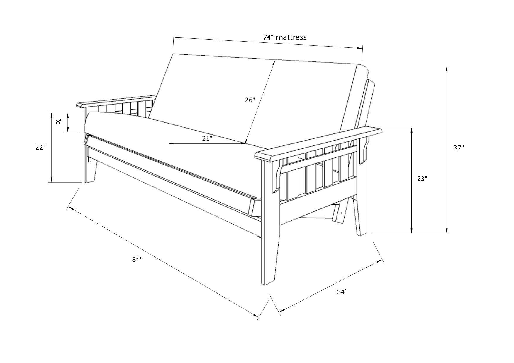 Kodiak Furniture Kodiak Furniture Tucson Full Size Futon Set in Rustic Walnut Finish, Canadian