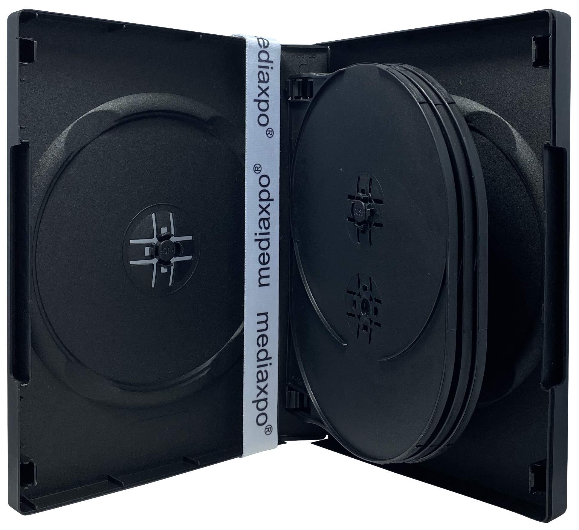 CheckOutStore Mediaxpo Space-Saving Multi DVD Case - Holds up to 8 Discs - Clear Plastic Cover - Keep Your Media Safe and Organized (Pack of 50)