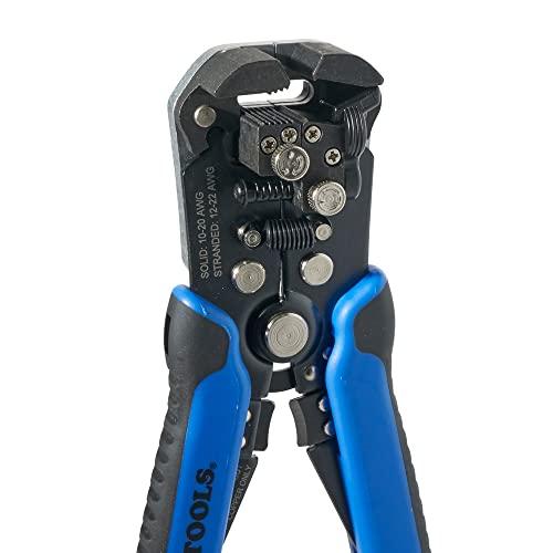 Klein Tools Klein Tools 11061 Self-Adjusting Wire Stripper / Cutter, Heavy Duty, for 10-20 AWG Solid, 12-22 AWG Stranded, and Romex Wire 12/2 and 14/2