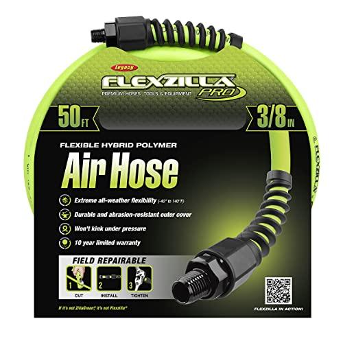 Flexzilla Flexzilla Pro Air Hose, 3/8 in. x 50 ft., Heavy Duty, Lightweight, Hybrid, ZillaGreen - HFZP3850YW2