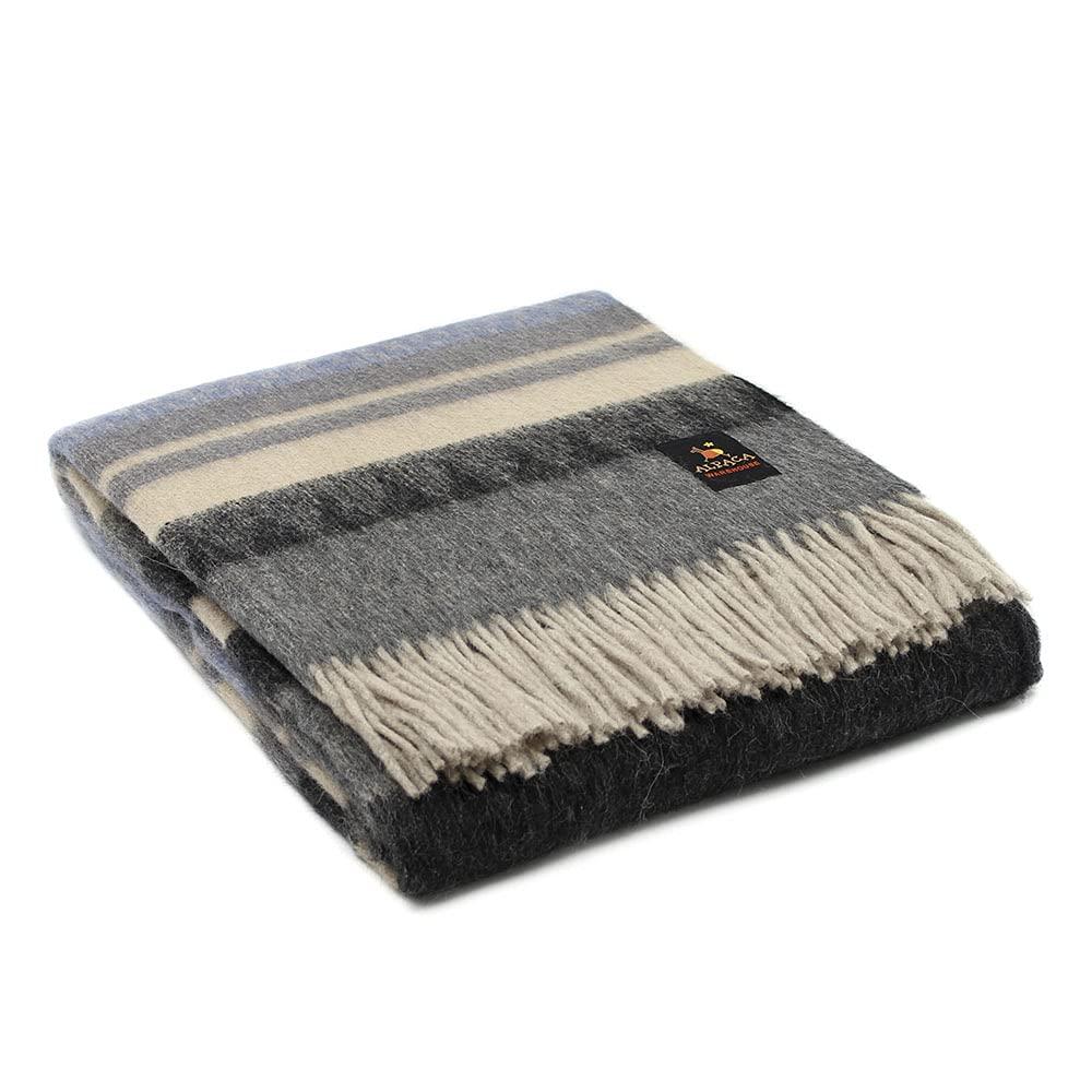 Alpaca Warehouse Alpaca Wool Blanket Throw Cherokee Design for Bed Couch Sofa Soft Warm Peruvian Alpaca Wool Blankets 72\" x 60\" (Combination 11 (Light Blue))
