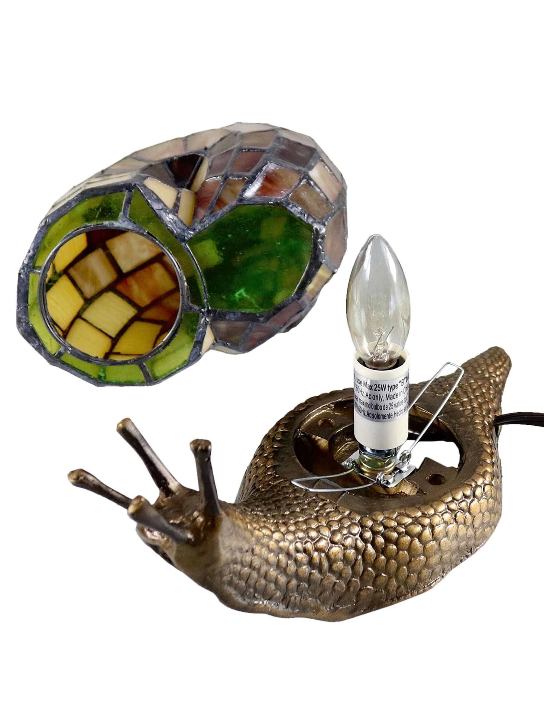 Dale Tiffany Lamps Dale Tiffany TA15173 Snail Tiffany Accent Table Lamp, Antique Bronze