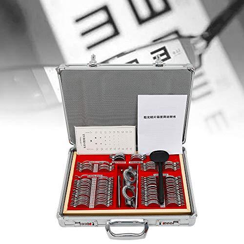 WUPYI WUPYI 104pcs Optometry Box Trial Lens Case Set,Eye Protection Accessories Optical Trial Lens Set Metal Rim + 1 Pc Trial Frame+Aluminium Case