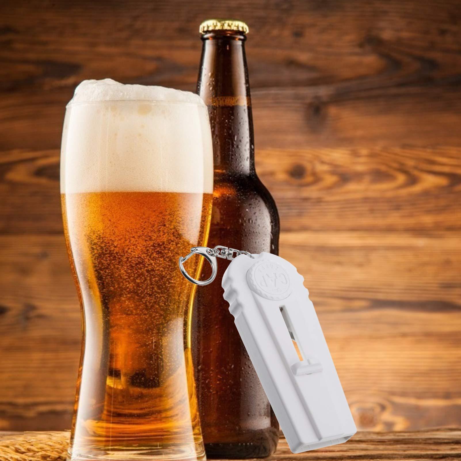 Hemoton Hemoton Bottle Opener Bottle Cap Launcher Bottle Lid Remover Wine Opener Keychain Bottle Cap Opener Automatic Wine Opener Beer Cap Shooter Zappa Drink Bottle Household Iron Travel White