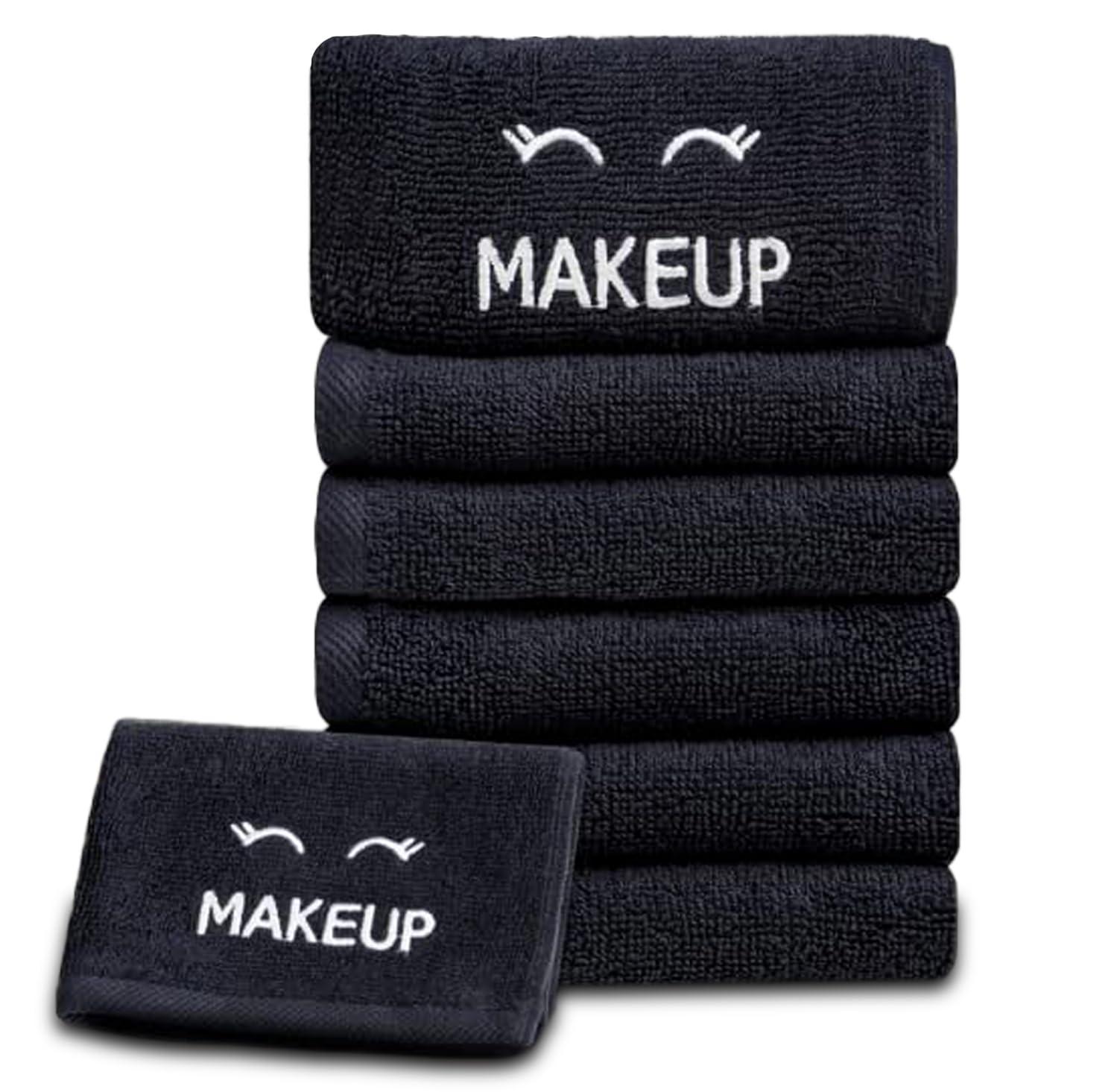 White Classic White Classic Bleach Safe Black Makeup Washcloths for Face Cleansing, 12 Pack - Super Soft Luxury Cotton Black Makeup Towels, Highly Absorbent and Quick Dry, All Makeup Remover Cloth | 13 x 13