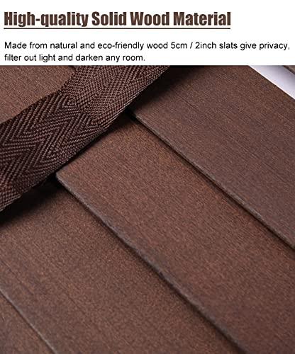 HWF Wooden Venetian Blinds with Tapes, 50mm Slats, 60cm/ 80cm/ 100cm/ 120cm/140cm Wide Window Horizontal Blinds for Bedroom/Kitchen/Office, Black Walnut (Size : 120x120cm(47.2"x47.2"))