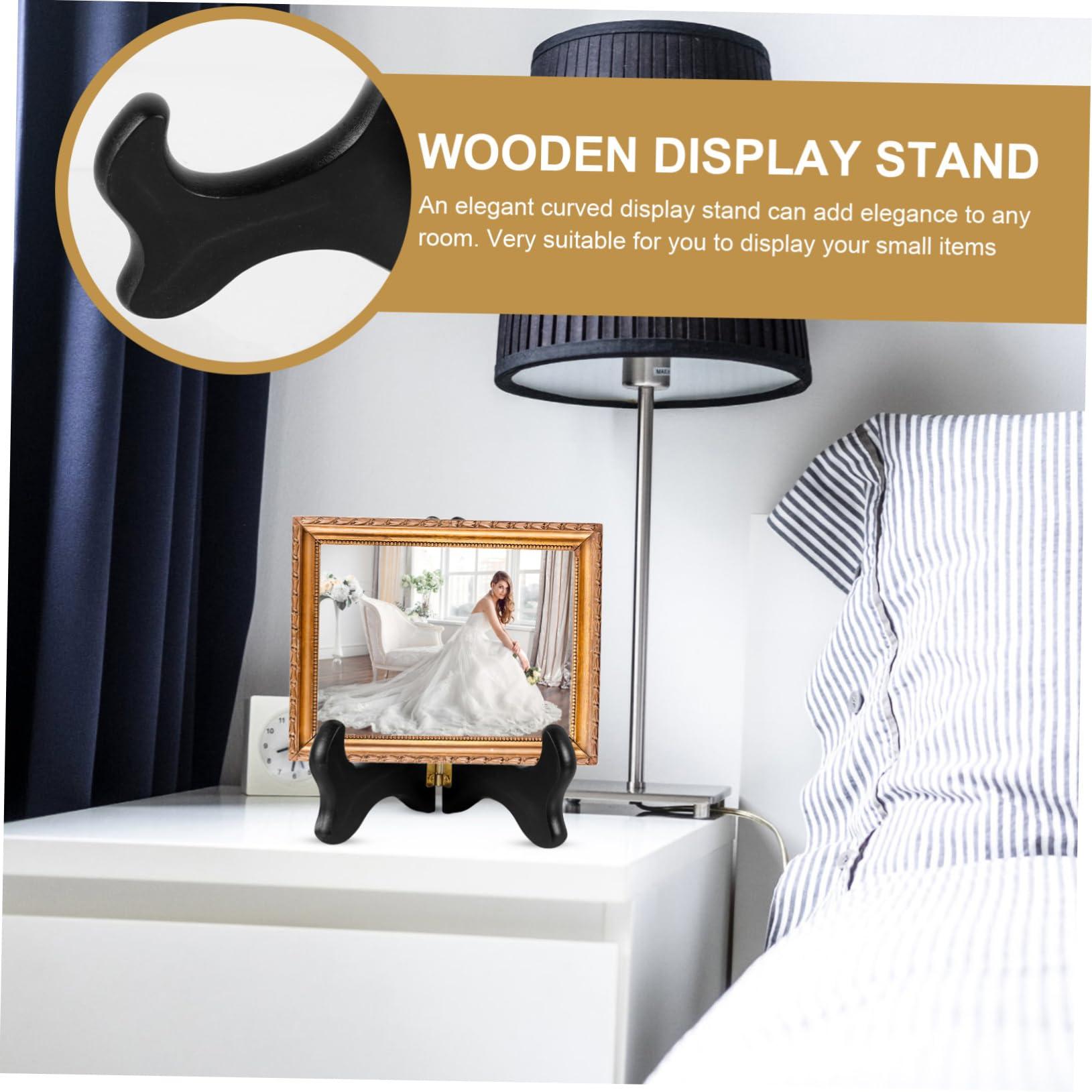 ULDIGI ULDIGI 5 Inches Wooden Plate Holder Display Stand Multi-Use Rack for Collector Books Plaques Awards 180Adjustable