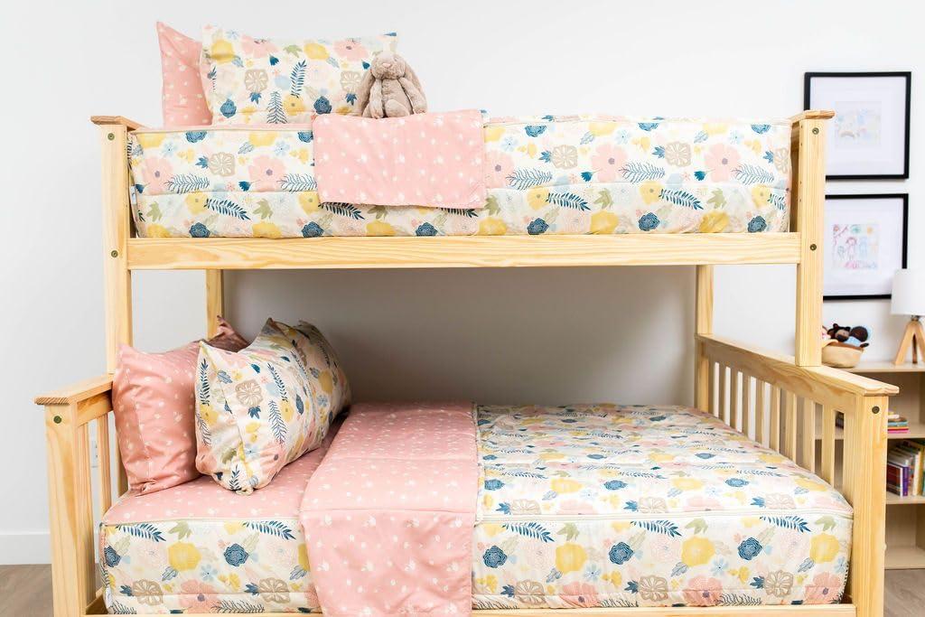Beddy's Beddy's Flower Blossoms Girls Durable Zipper Bedding for Kids, Bed in a Bag, Floral Sheets and Comforter, Easy to Make and Wash, Includes Pillowcase and Pillow Sham, Super Soft All Season