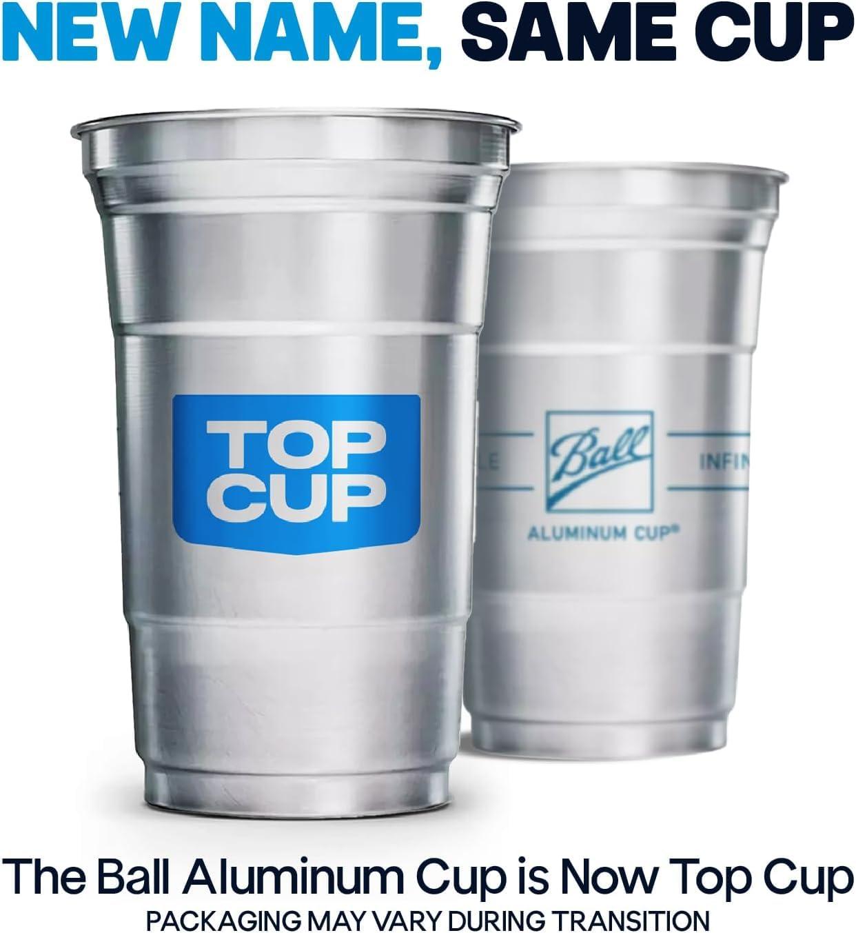 Top Cup Top Cup by Ball 20 Ounce, 30 Count, Reusable Aluminum Party Cups | Cold-Holding, Recyclable, Made in USA