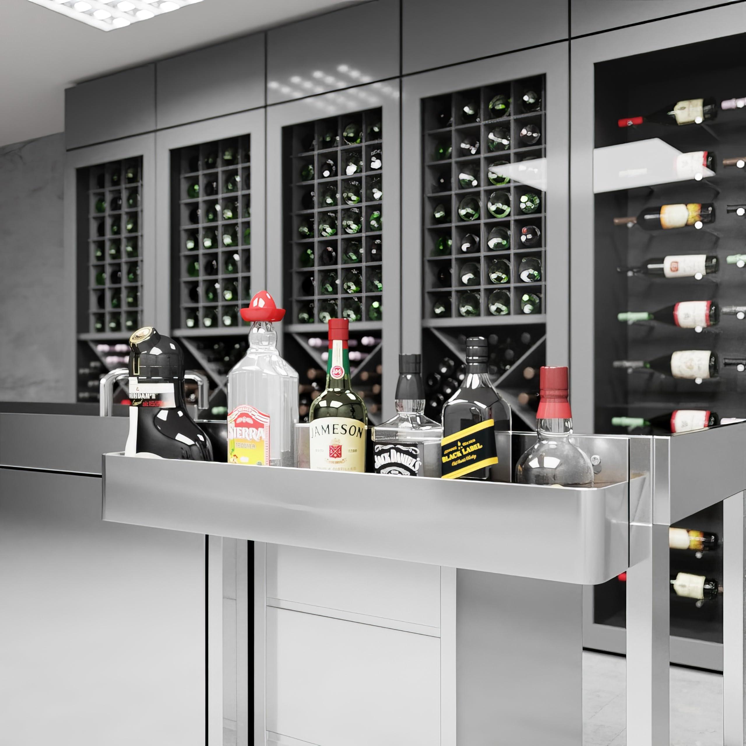 AmGood AmGood 32\" Single Tier Stainless Steel Speed Rail Rack for Commercial Bars, NSF