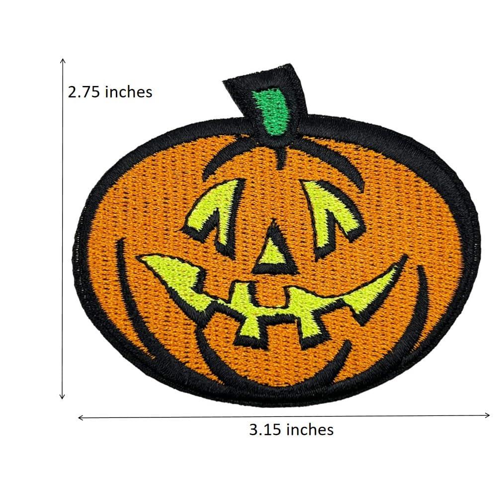Rockapatch 3.15\'\' Halloween Pumpkin Lovely Embroidered Iron on sew on Patch Applique Pack of 3