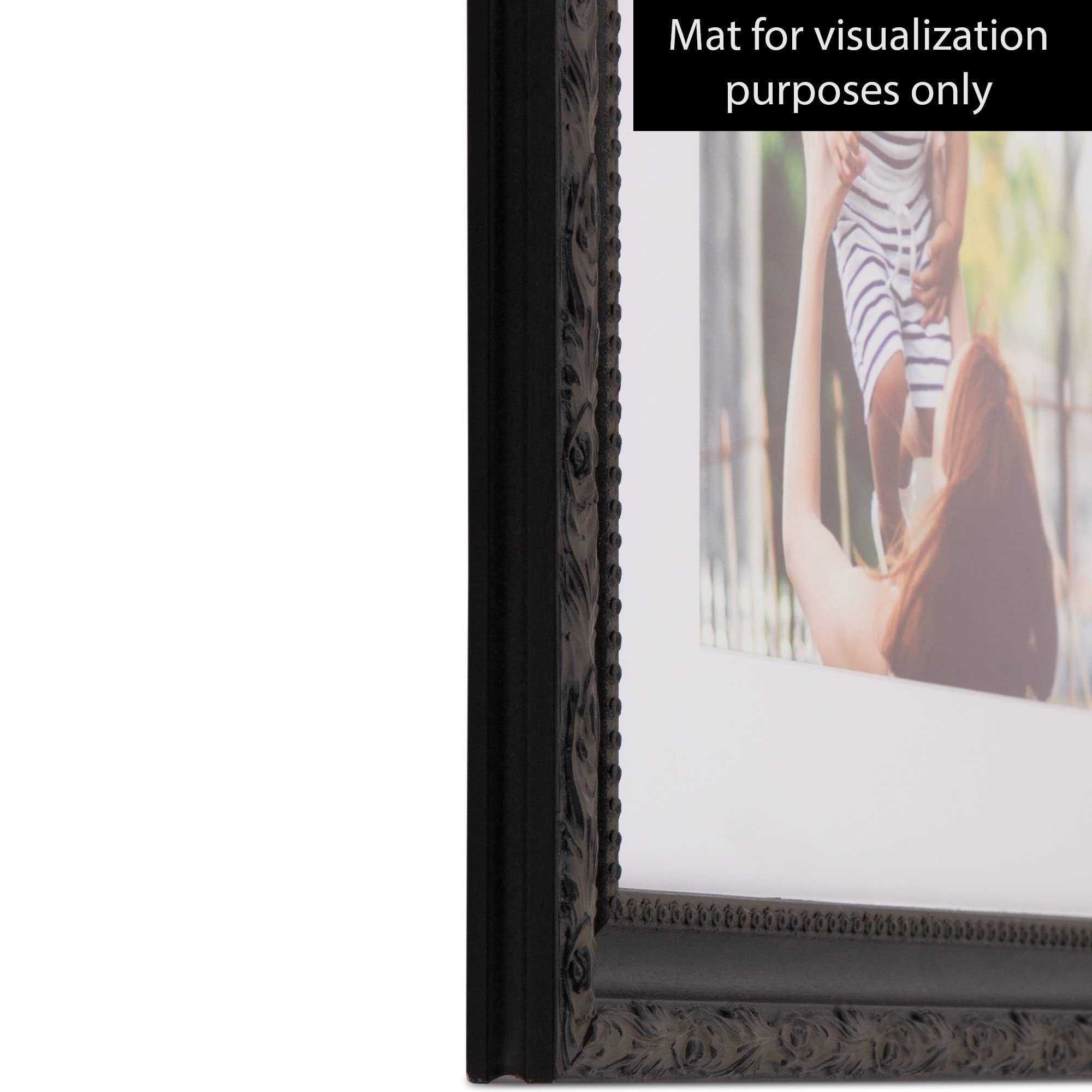 ArtToFrames ArtToFrames 8x20 Frame, Wood Picture Frame 8 x 20 Inch Poster Frame | Black Engraved Edges | Custom Poster Frame with Regular Glass & Backing | Elegant Decor for Photos Diplomas Art or Puzzles