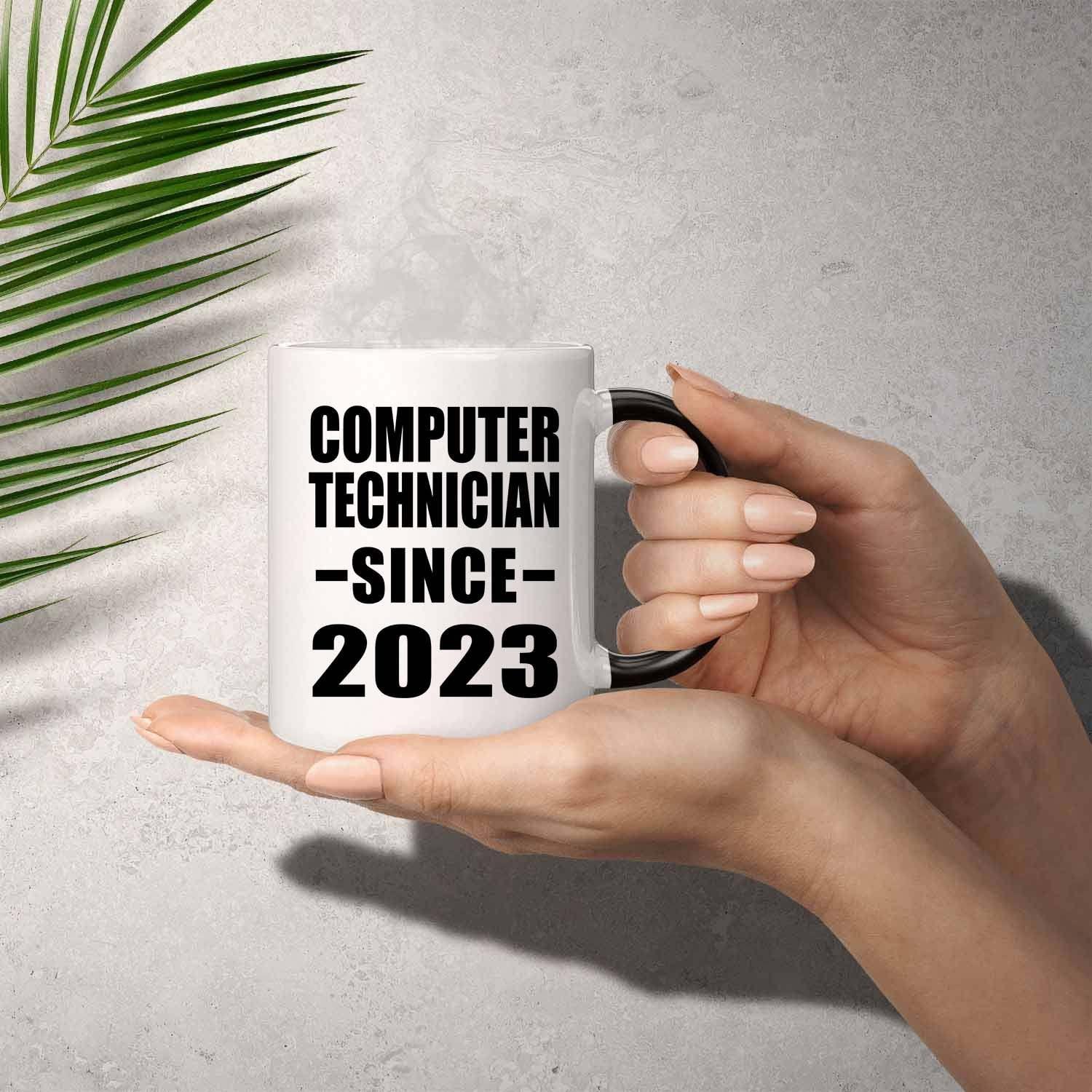 Designsify Designsify Gifts, Computer Technician Since 2023, 11oz Color Changing Mug Ceramic Heat Sensitive Magic Tea-Cup, for Birthday Anniversary Mom Dad Parents Fathers Mothers Day Party, to Men Women Him