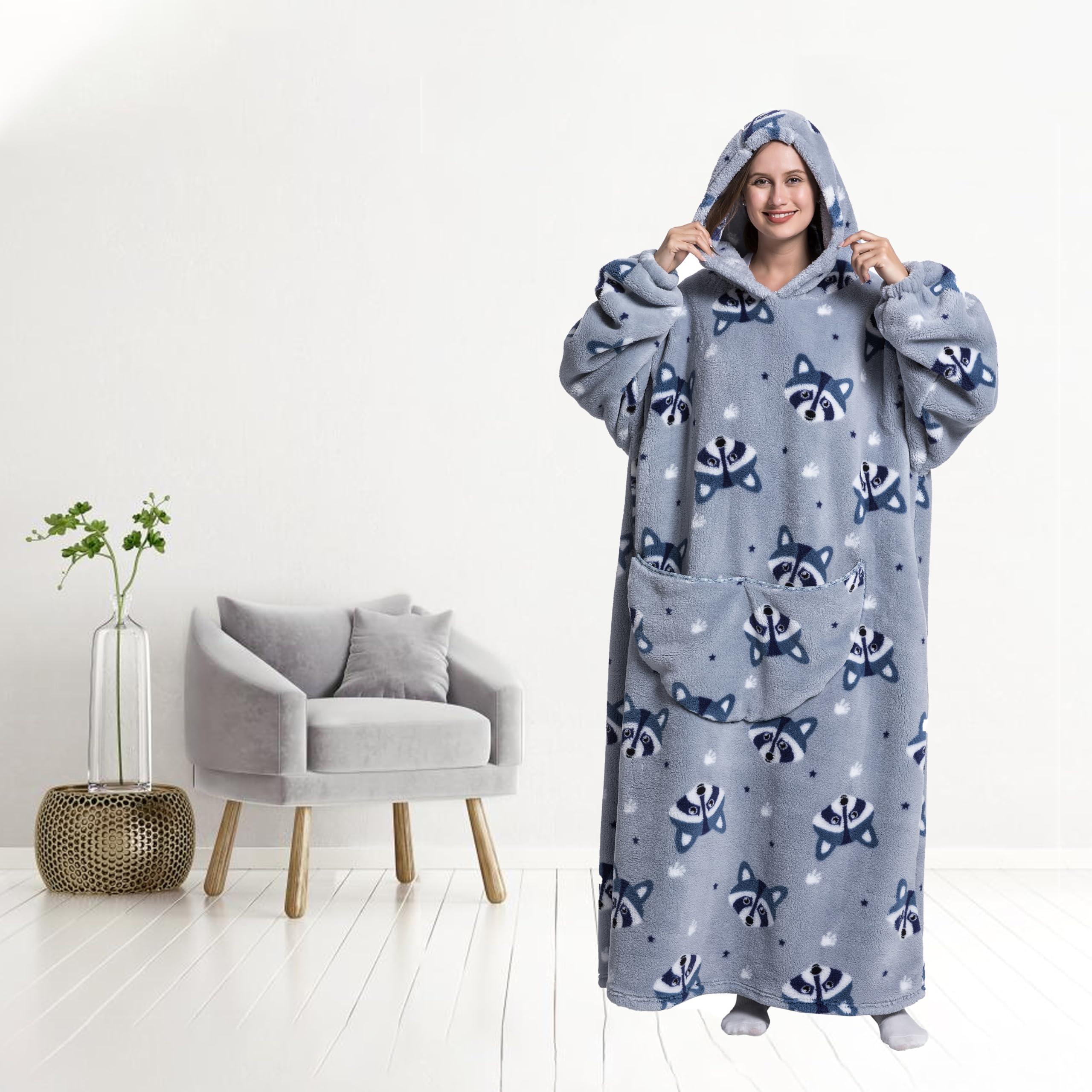 Fuhomejia Capecage Oversized Blanket Hoodie Extra Long Womens Blanket Hoodie Long Big Blanket Hoodie Wearable Blanket Hoodie Puppy (Fox)
