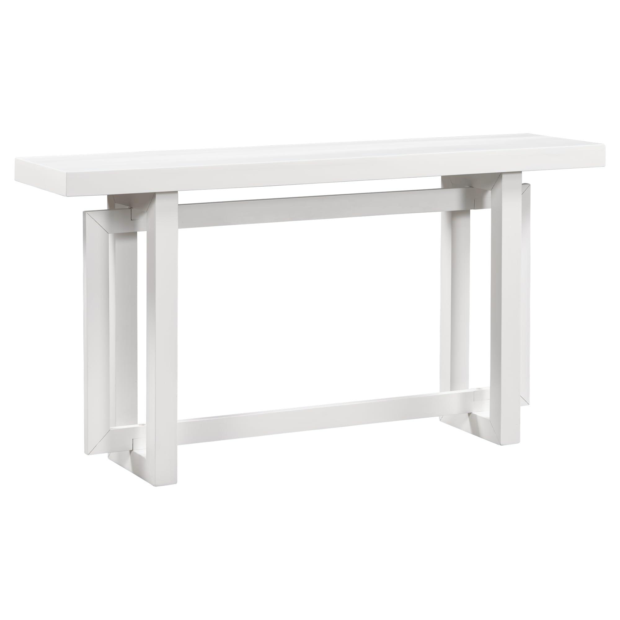 RuiSiSi Modern Solid Wood Console Table Extra Long Entryway Table Sofa Table for Entryway Hallway Living Room, White