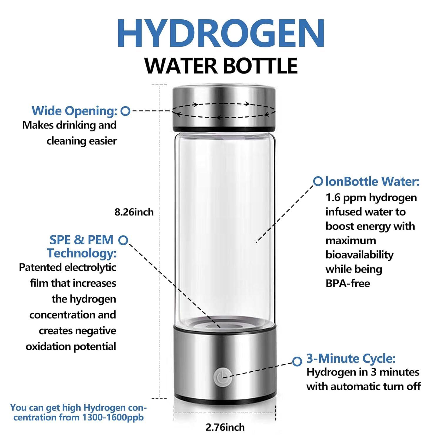 HWHXCZYH Hydrogen Water Generator Bottle - A Portable Health Boosting Waterionizer Generator with SPE PEM Technology Portable Gift Box Gift