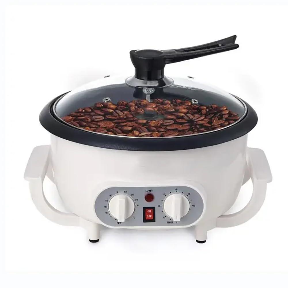 TsoLay TsoLay Coffee Bean Roaster, 1200W Nut Roasting Machine, 750g Capacity, 100-240 Adjustable Temp, 0-60 Mins Adjustable Time, Non-Stick Pan and Heat Evenly, Suitable for Nut Peanut Cashew Chestnuts