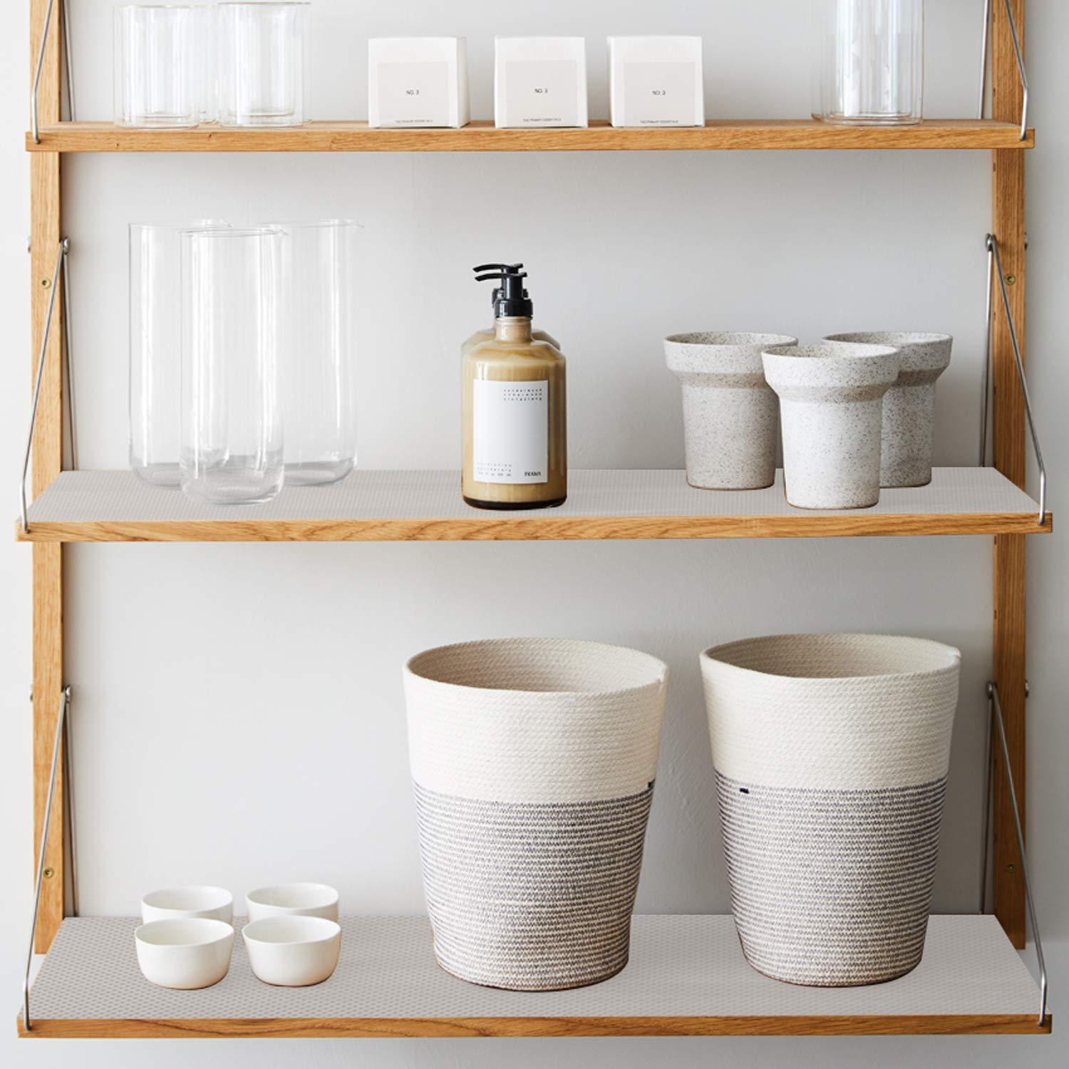 HooTown Kitchen Shelf Liner Drawer Liners, Non-Adhesive Refrigerator Liners Waterproof Fridge Mats with Strong Durable Kitchen Cabinets Mat for Drawers, Shelves, Pantry