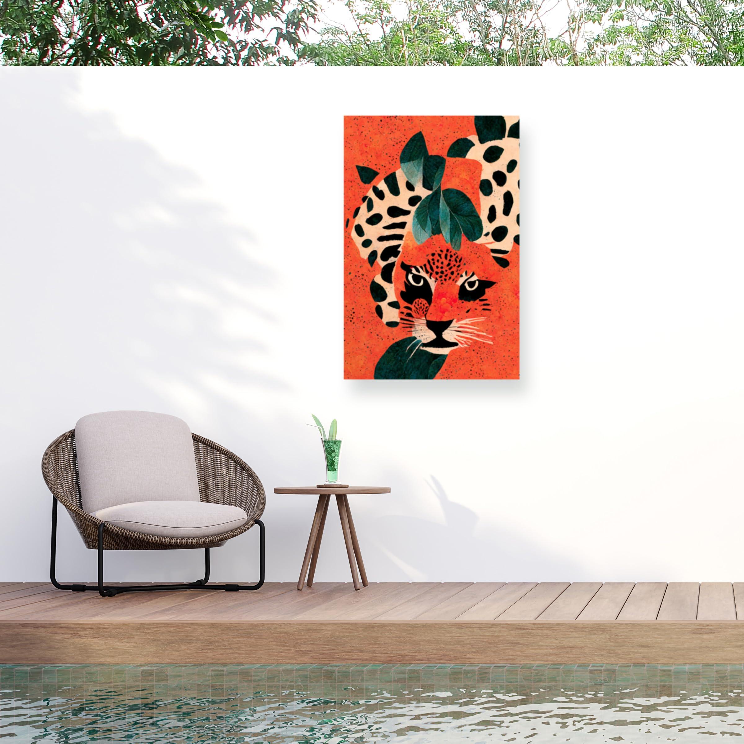 Trademark Fine Art Trademark Fine Art Outdoor Canvas Art - Treechild \'Hiding Leo\' Wall Art for Outdoor Spaces, Patios, or Gardens