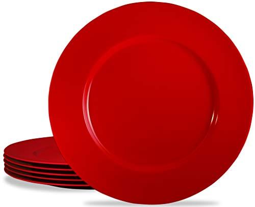 Reston Lloyd Calypso Basics by Reston Lloyd Melamine Dinner Plate, Set of 6, Red