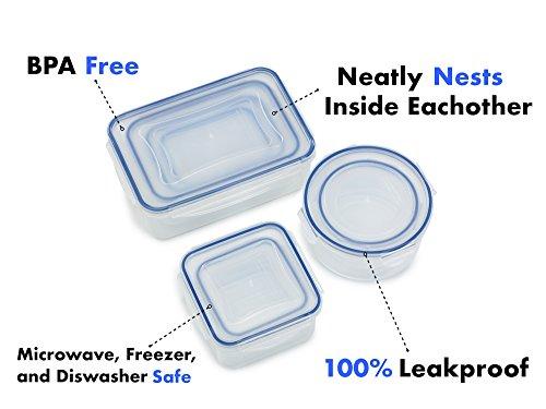 1790 Plastic Food Storage Containers with Lids for use in Freezer Safe Food Storage Container Set and Large Food Storage Containers with Lids (16 piece Food Containers)