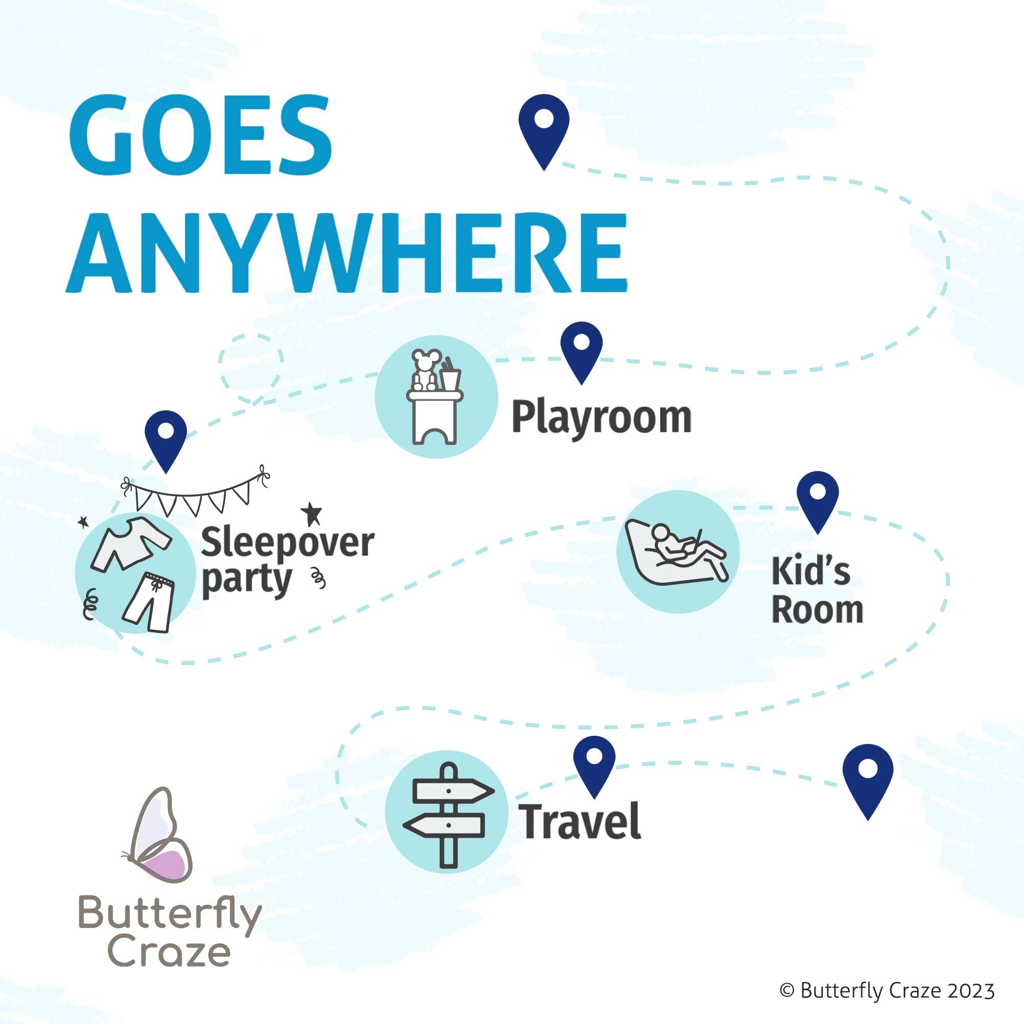 Butterfly Craze Butterfly Craze Floor Pillow Case, Mattress Bed Lounger Cover, Black/White, King Size - Cozy Seating Solution for Kids & Adults, Recliner Cushion, Perfect for Reading, TV Time (Pillow Not Included)