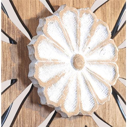 MENALGNDI MENALGNDI Flowers Wall Decor Wall Art, Farmhouse Wall Decor Rustic Wood Round Wall Art Hanging Decoration for Home Bedroom Living Room Decor