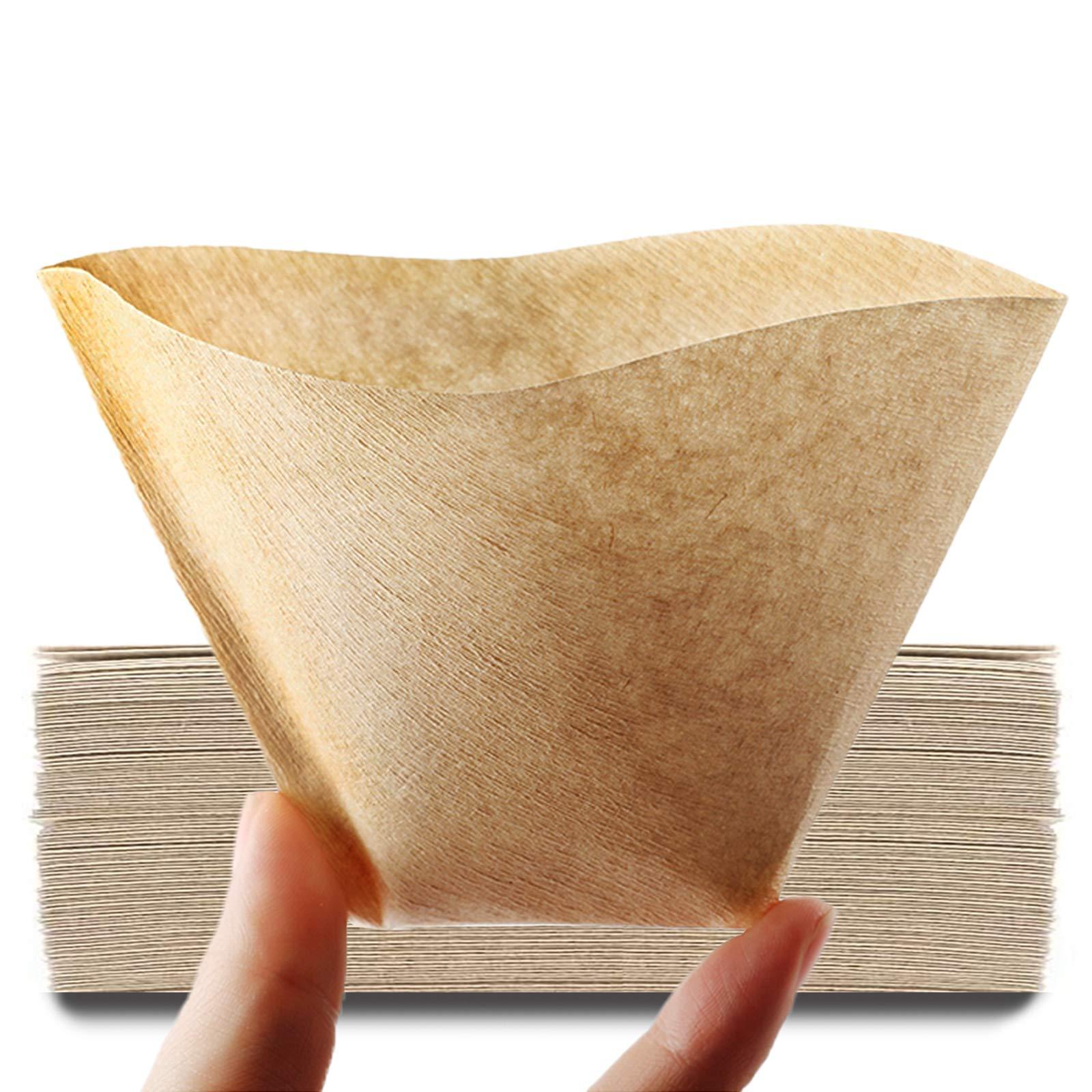 Vastsoon Coffee Filter #1, Disposable Coffee Filter Paper Natural Brown Cone Coffee Filters Unbleached U Shape Fit for Pour Over Coffee Cup, Coffee Maker(Brews 1-2 Cups,100 Count)