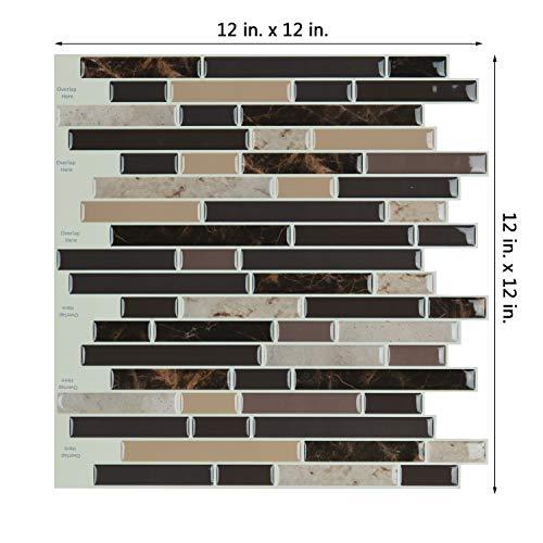 Art3d Art3d Self Adhesive Wall Tile (11.8 x 11.8inches,10 Tiles) Peel and Stick Backsplash for Kitchen, Bathroom