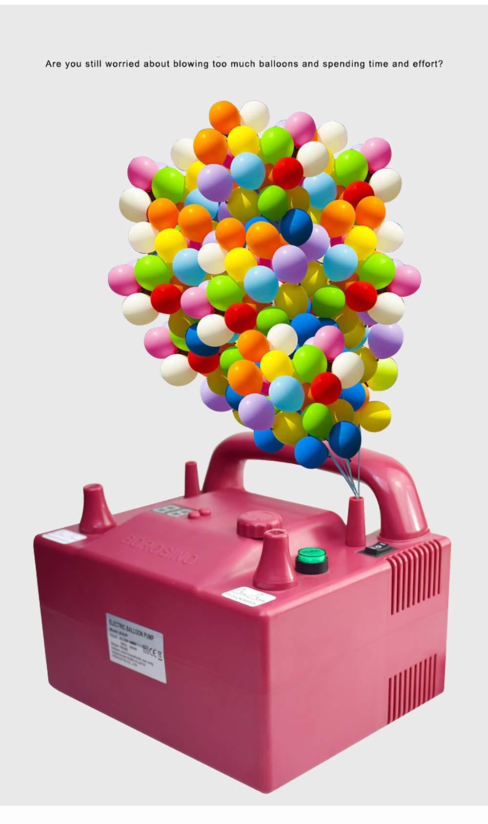 T-king T-king Electric Balloon Pump, Air Inflator Pump Party 5 inch Round Latex Balloon Pump Balloon Inflation Machine Speed Time Controller,Double Pink