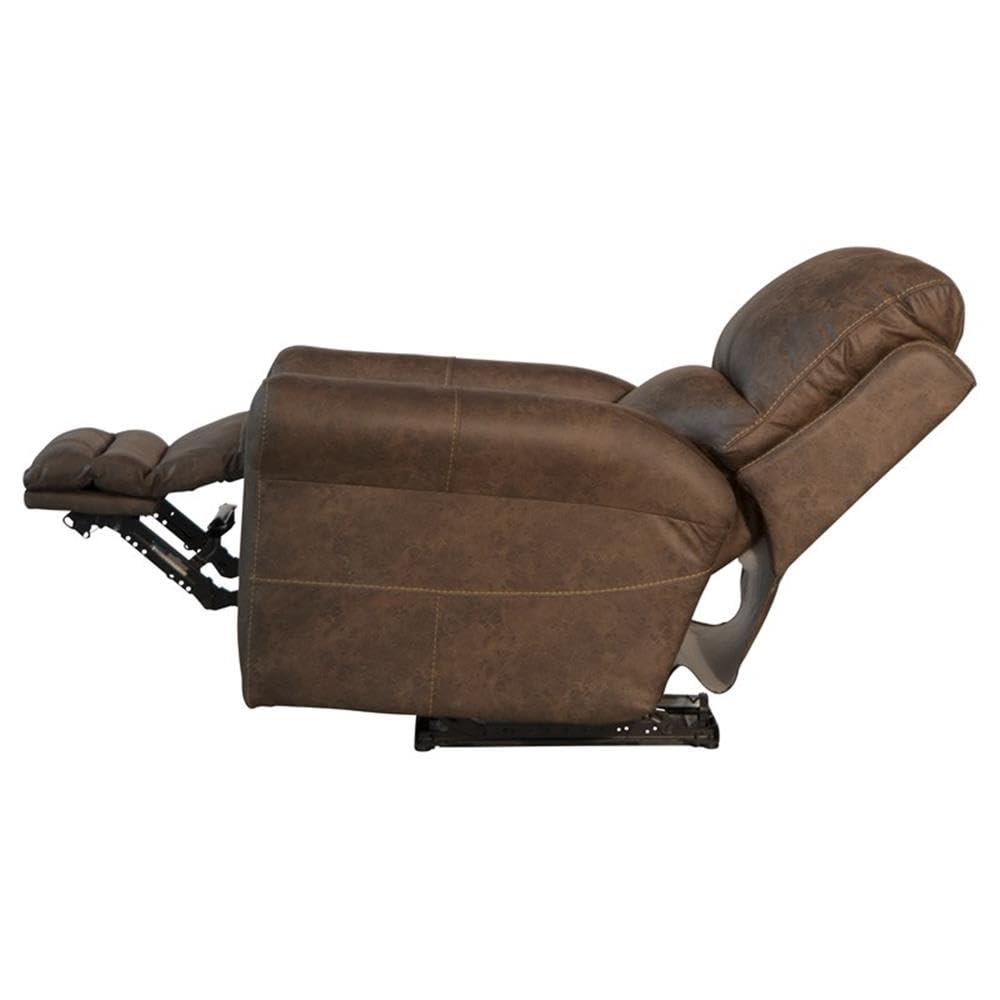 BOWERY HILL BOWERY HILL Power Wall Hugger Recliner in Brown Polyester Fabric