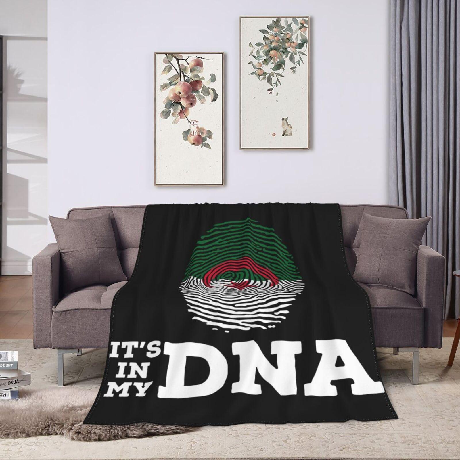 KOSPOGO Algeria It\'s in My DNA Throw Blanket for Couch 60\"x50\" Bed Sofa Super Soft Cozy Blanket Flannel Blankets & Throws