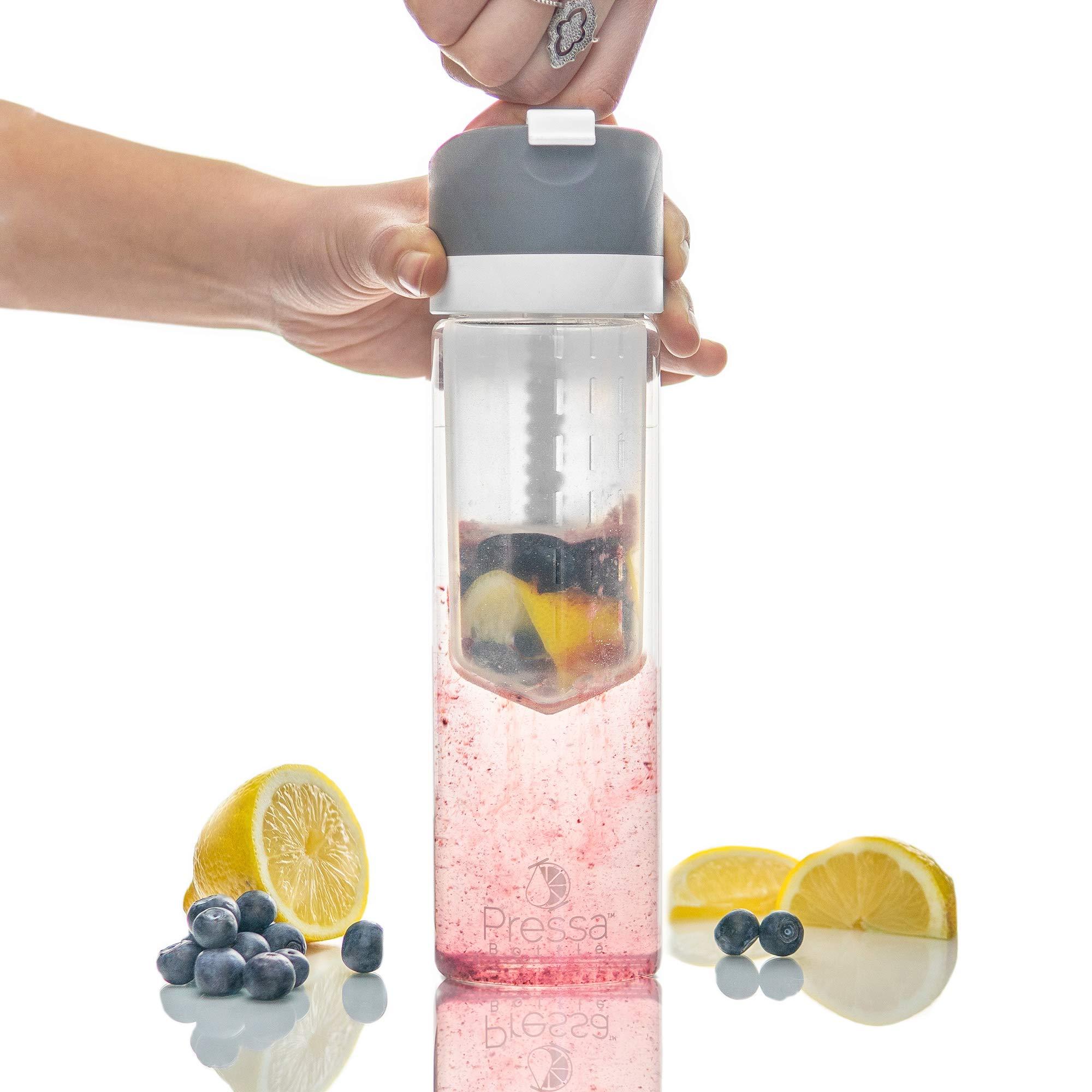 Pressa Bottle Pressa Bottle Squeeze System Fruit Infused Water Bottle Infuser BPA Free 24 OZ Recipe eBook